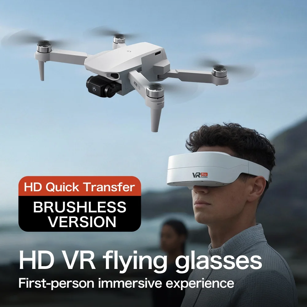 VR 안경 RC 드론 브러시리스 모터 4K HD 카메라 광학 흐름 위치 측정 앱 제어 제스처 사진 촬영 쿼드콥터 드론