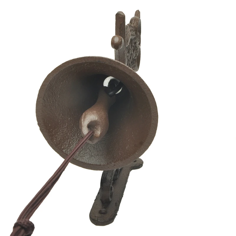 Cast Iron Owl Bell for Garden Wall Decor