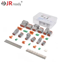 

JRready DT Deutsch Connector Kit 2 3 4 6 8 12 Pin Gray IP67 Waterproof Electrical Connector Plug with 35 Pair Terminals ST6134