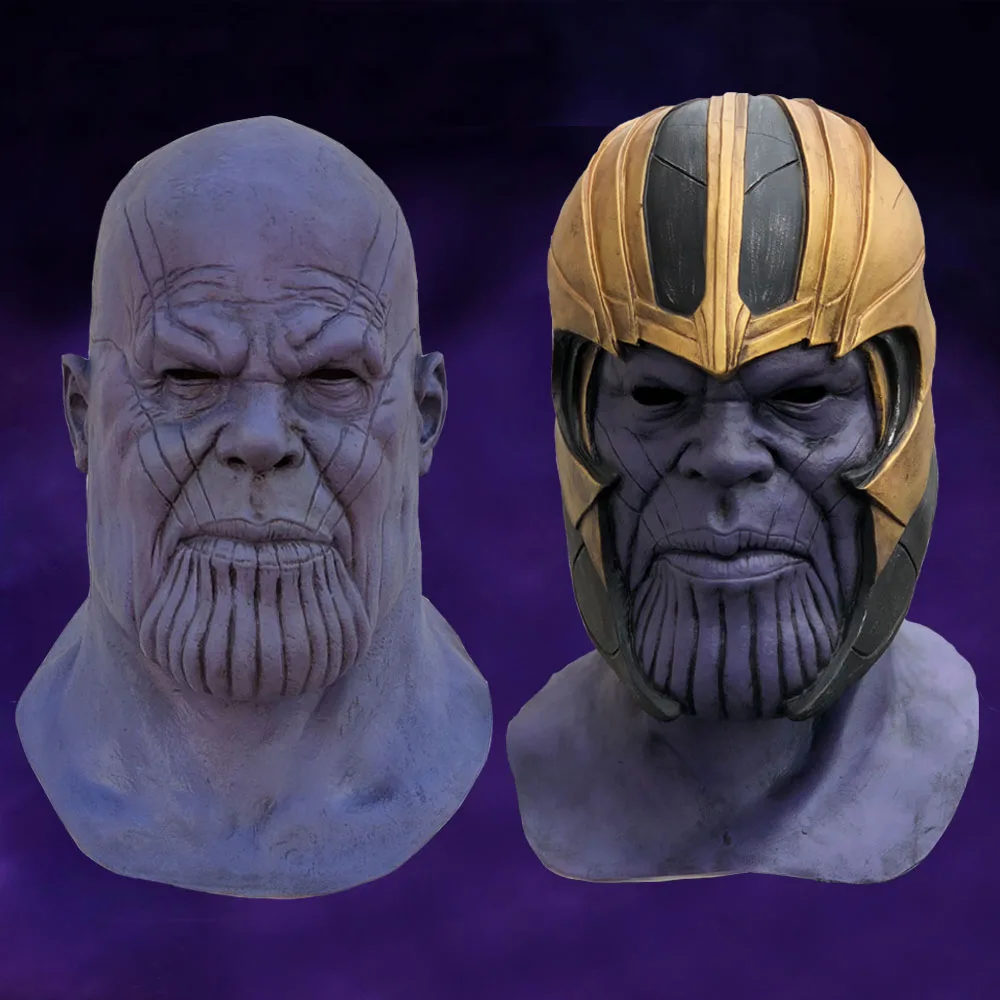 Mask YK Máscara de látex Thanos Avengers 3cos Halloween Mask Heroes Infinity Gauntlet Men Juego 
