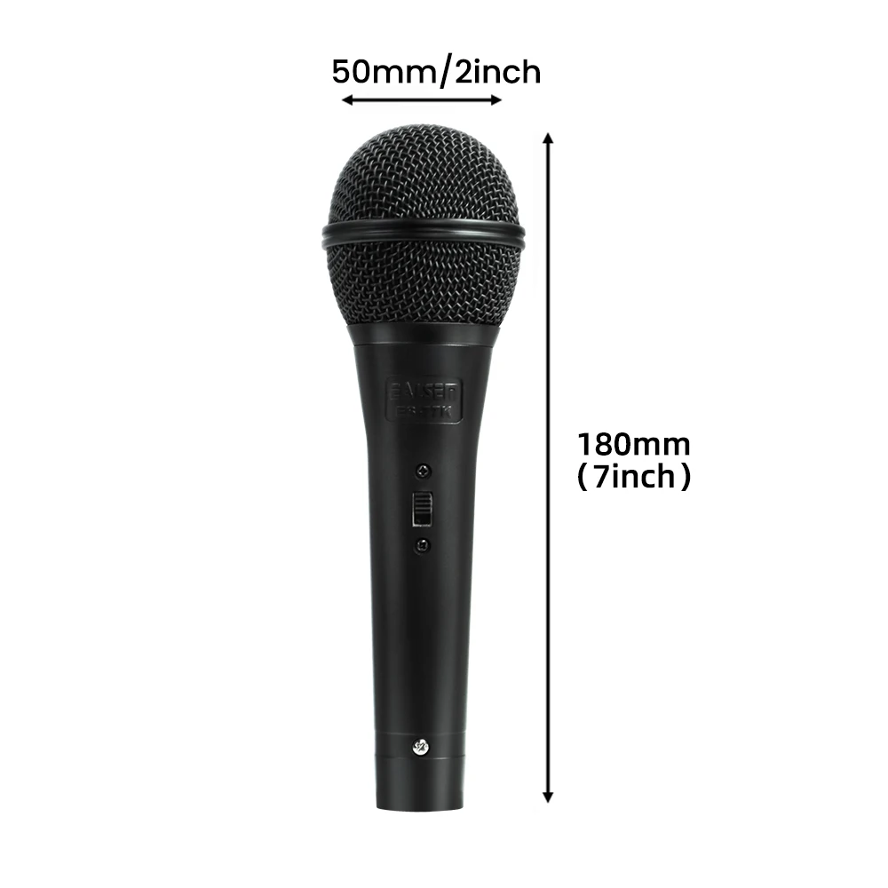 EALSEM ES-77K 전문 유선 다이내믹 마이크 보컬 마이크, 노래방 녹음 KTV용, XLR에서 6.35mm 케이블, 5 미터 길이