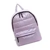 Women's Lightweight Quilted Backpack Metallic Puffer Shoulder Bag with Zippered 3