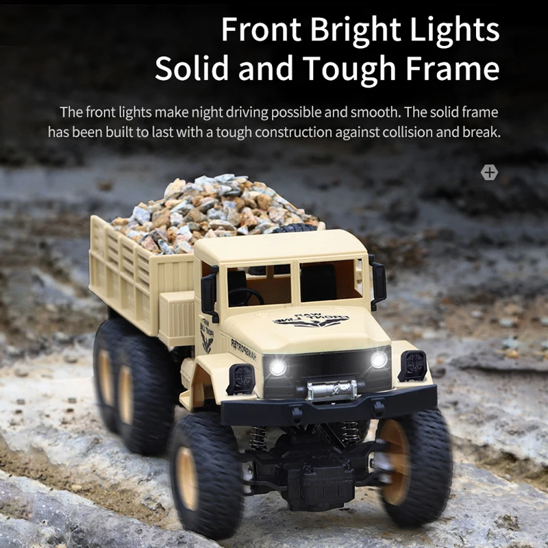 RC Cars RC Trucks JJRC RC Car Toys for Boys 1:18 Remote Control Truck Military Off-Road Vehicle Radio Controlled Transporter Light Electric Toy