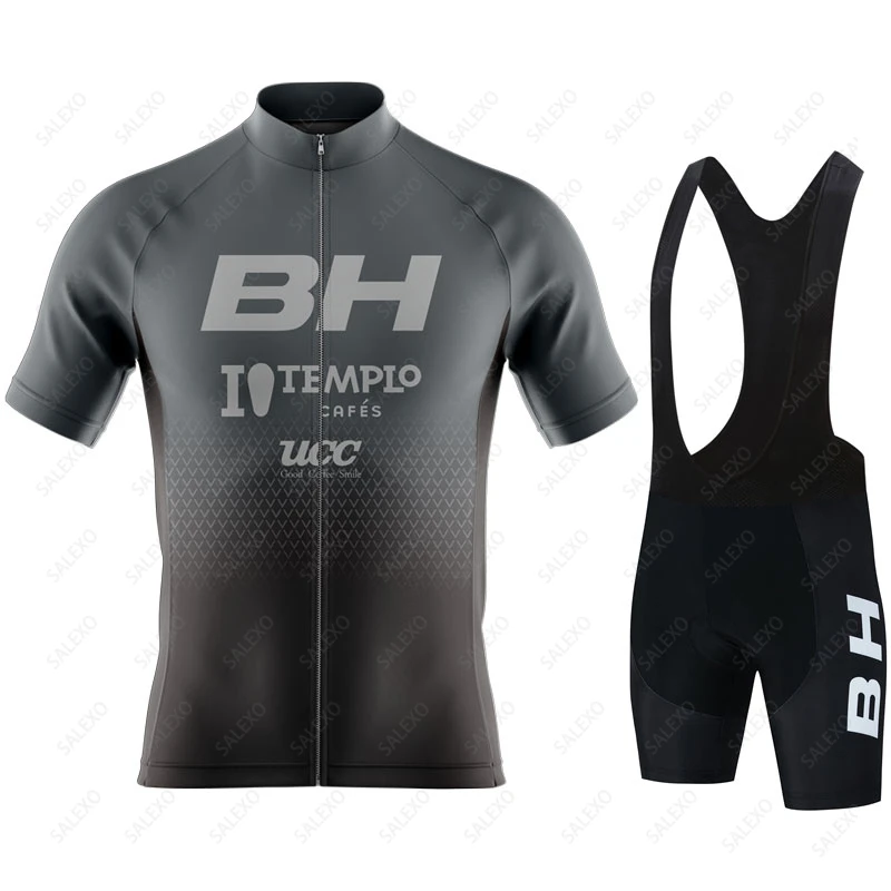 BH Summer Cycling Jersey Sets Men's Bicycle Short Sleeve Cycling Clothing Maillot Ropa Ciclismo Cycling Jersey Bib Shorts Suit