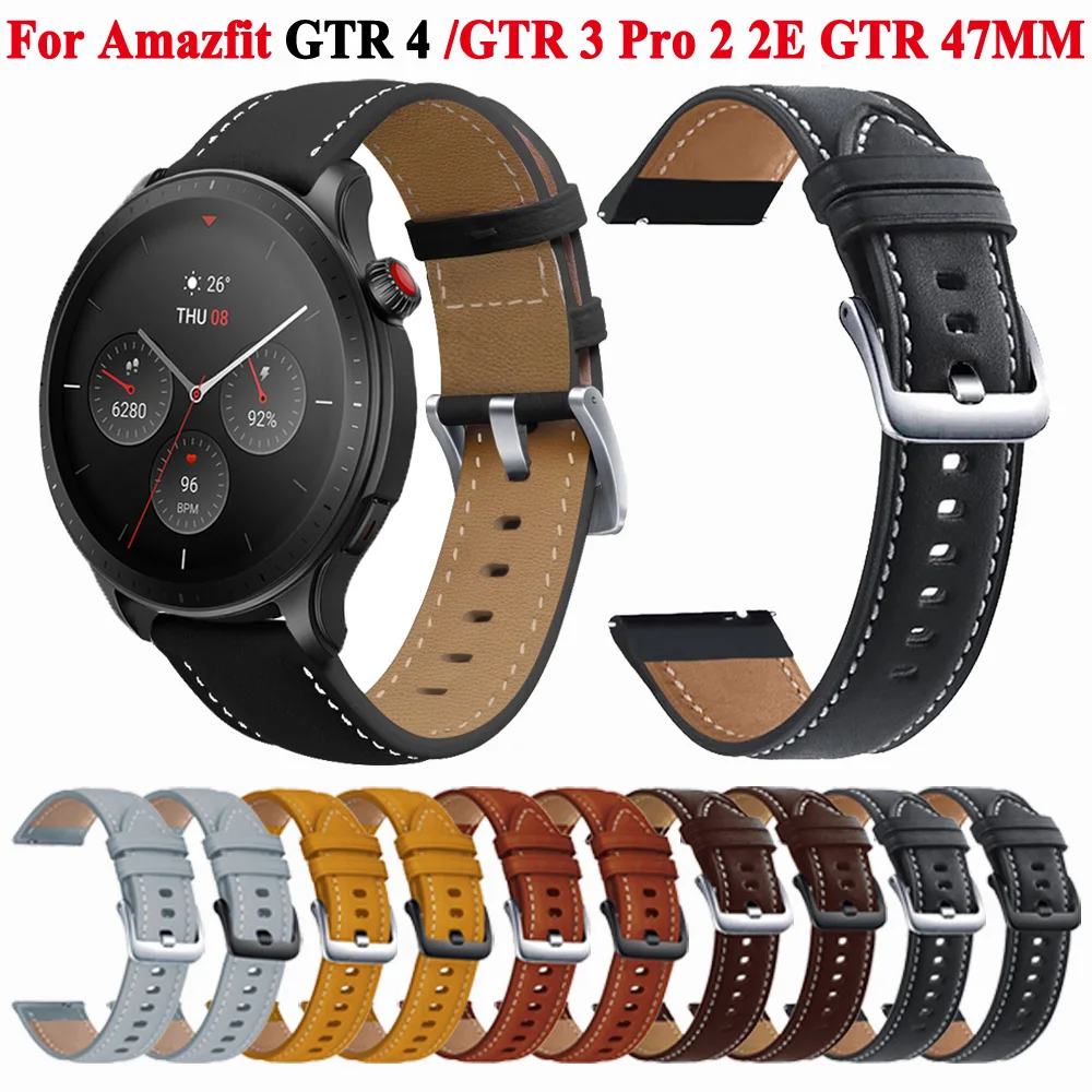 Premium 22mm Leather Watch Strap Bracelet - Replacement Accessory