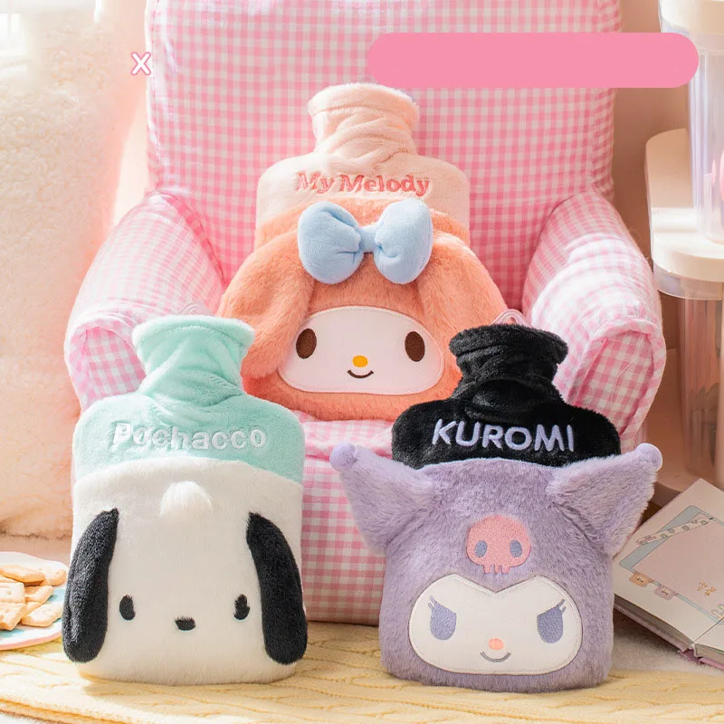 

800/500 мл Kawaii Sanrio горячая вода мешок Mymelody Kuromi понравико симпатичный аниме плюшевый воды инъекции мешок осень/зима теплая сумка