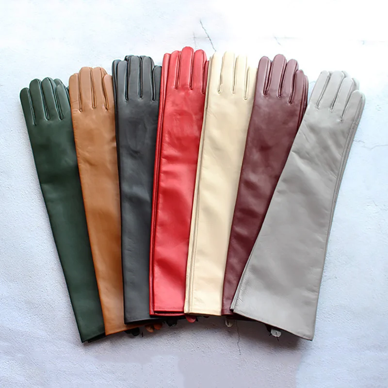 CVDYWDJIE 2 Pares De Guantes De Piel Largos Unisex – Antideslizantes Para Cosplay Y Fiestas Navideñas