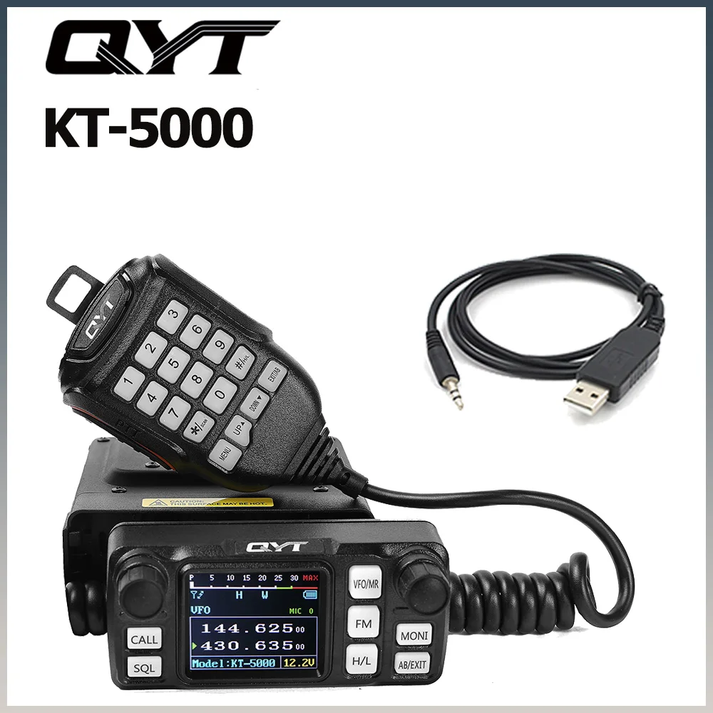 

QYT KT-5000 Отдельная панель 25 Вт автомобильное радио VHF UHF двухдиапазонное VOX Mini Color FM портативная рация 10 км