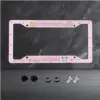 1pc Aluminum License Plate Frame, Protected By Angels Pink Funny Cute Kawaii Sonny Angels Car,Sonny Angel Kewpie Car Decor, 1