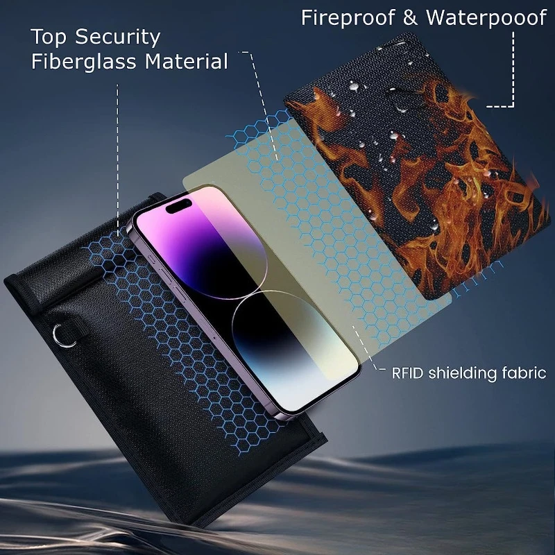 Universal Anti-Theft Signal Blocking Shield: Waterproof & Fireproof Pouch for Keys and Mobile Devices
