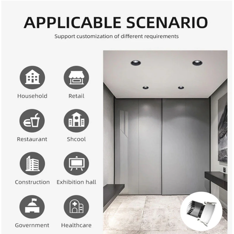 조광 가능한 매입형 다운라이트, 알루미늄 다이닝 룸, 사무실 침실 조명, 전세계 조명에 적합, 4000K, 7W