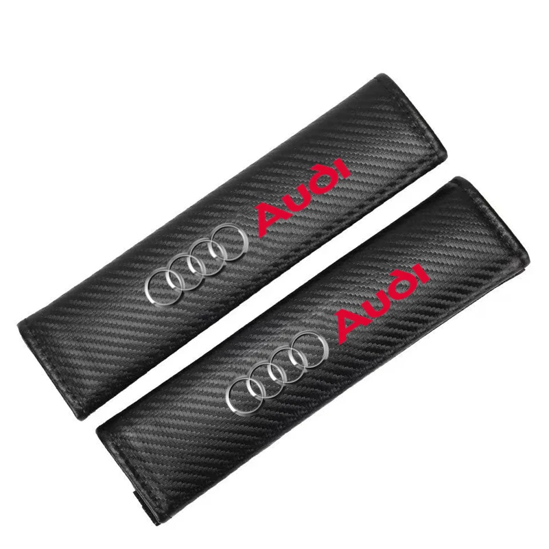 Car Seat Belt Accessory Carbon fiber Seat Belt Pads Shoulder Strap Pad Cover For Audi sport RS A1 A3 A4 B7 B8 A5 A6 A7 A8 Q3 Q5 Q7 Q8 TT car seat belt accessory