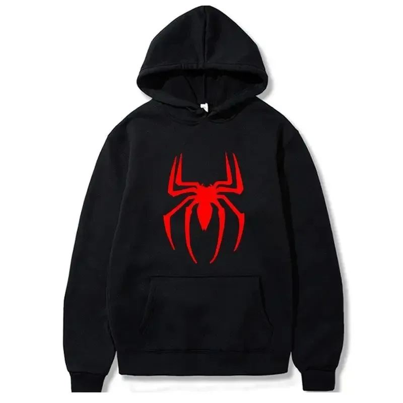 

2024 New Men's Hoodie Street Fashion Spider Print Sweatshirt Fleece Hoodie Ladies Casual Funny Anime Movies Loose Hoody