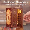 CUTEBEE DIY Book Nook Kit Miniature Wooden Dollhouse with Light Bookshelf Insert Decoration Model for Gifts Bookshop Memories 1