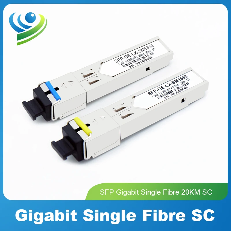 2Pcs SFP Optical Module Gigabit Single Mode Single Fiber SC Interface Single Core 20KM 40KM 80KM Optical Fiber Transceiver 2pcs lot td301d485h e dip isolated transceiver module ic 100% original brand new