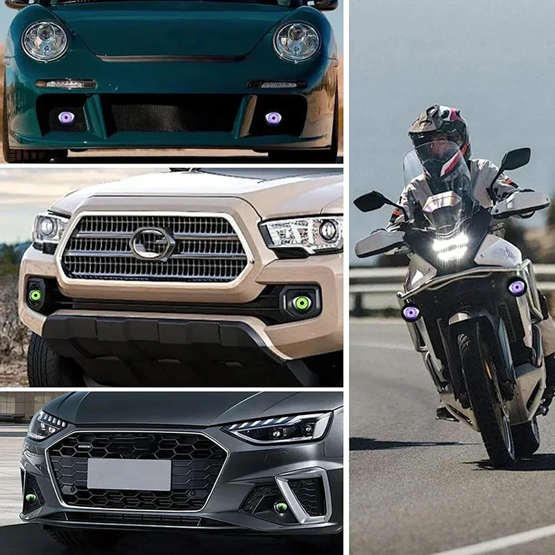 2025 12V Dynamic Devil Eyes LED Car Lights Remote Control Eyes Retrofit Kits Headlight Assembly Auto Accessories Bi Led Lenses