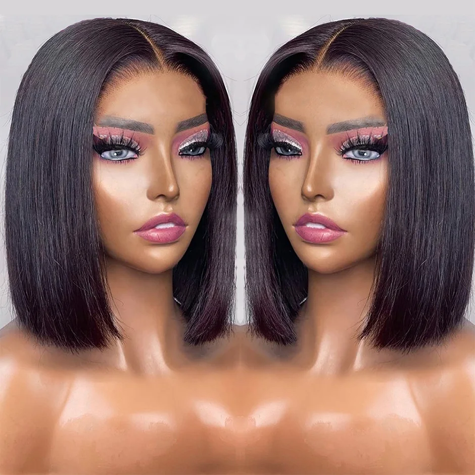 Wear And Go Bob Wigs For Women Human Hair 180% Straight Glueless Wig Ready To Go Human Hair Wigs Pre Cut Lace Air Wig Sale 5