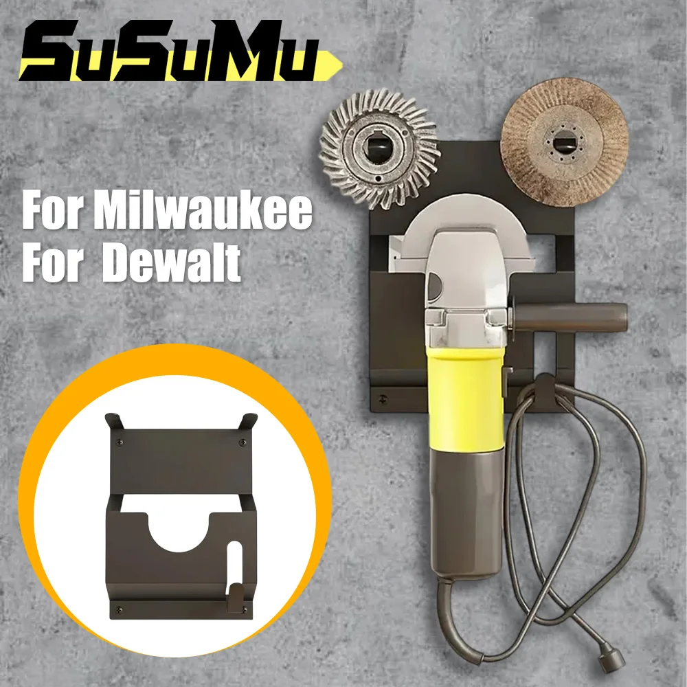 Angle Grinder Wall Storage Mount Wall-Mounted Hanging Shelf Fixed Polishers Holder Stable Storage for Workshop Home Garage tool organizer power tool holder angle grinder holder