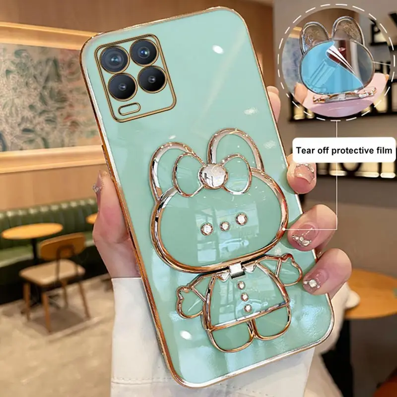 Sleek Mirror Plating Phone Holder Case with Stand Feature