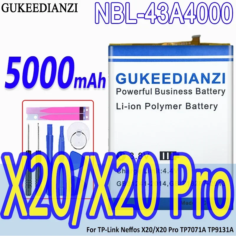 

GUKEEDIANZI High Capacity Battery NBL-43A4000 5000mAh For TP-Link Neffos X20/X20 Pro TP7071A TP9131A Bateria