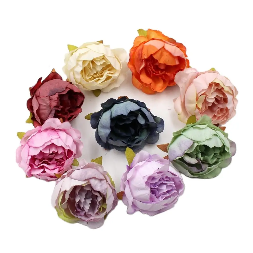 Peony Heads Silk Artificial Flowers Wedding Home Decor DIY Wreath Scrapbook Gift Box Flower Handmade Crafts 5Pcs 5cm artificial plants,artificial flowers,artificial flower,artificial flower bouquet