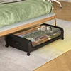 Underbed Clothing Storage Bag Organizer Wardrobe Clothes Dust Moisture-proof Finishing Bag Foldable Storage Box with Wheel 1