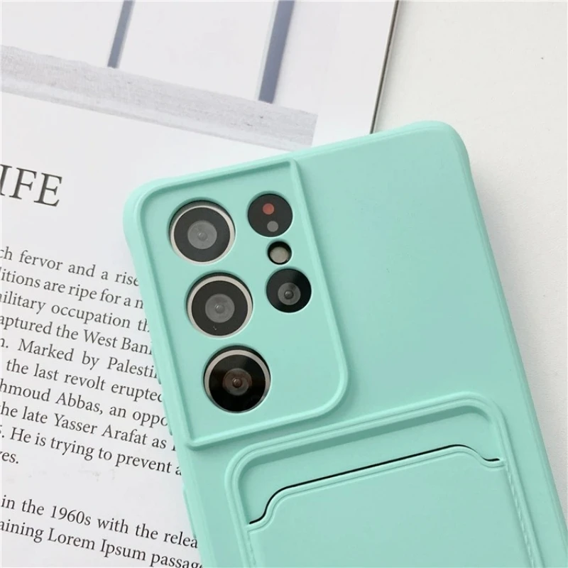 Silicone Soft TPU Mobile Phone Case with Card Slot and Credit Card Holder