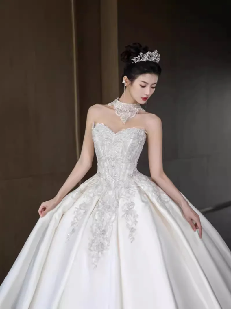 Vestido De Novia De lujo sin tirantes para novia, vestidos De - Main Image