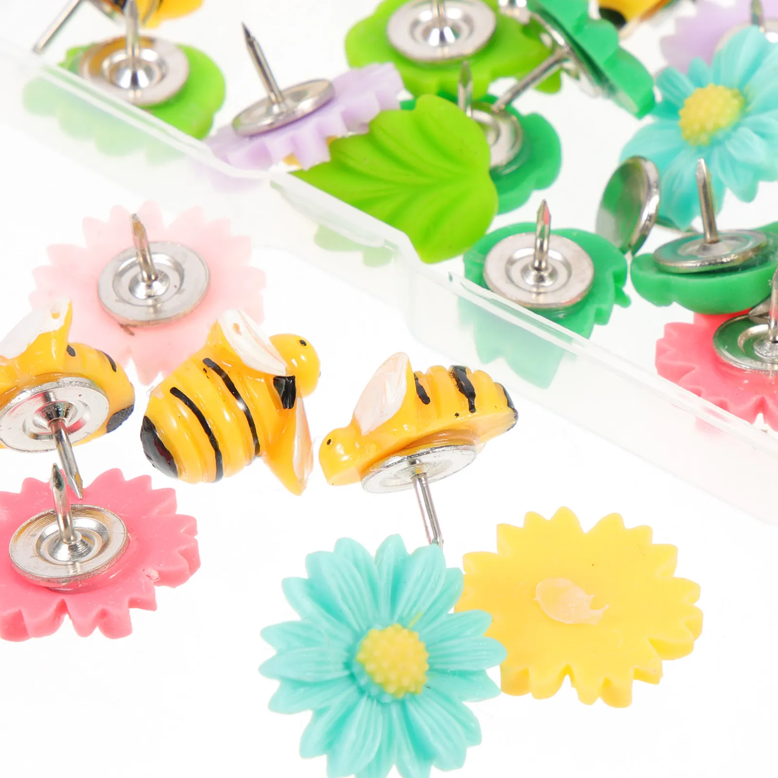 30개입 장 압정, 밝은 색상의 작은 푸시핀, 게시판, 칠판, 방 장식, 벽 예술, 종이 고정용 브래드