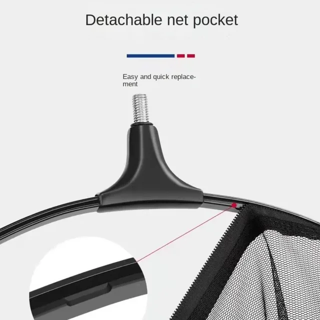 Portable Nano Mesh Fabric Fishing Net Head Anti-hook Deepening Fishing Folding Mesh Black Fishing Landing Net 5