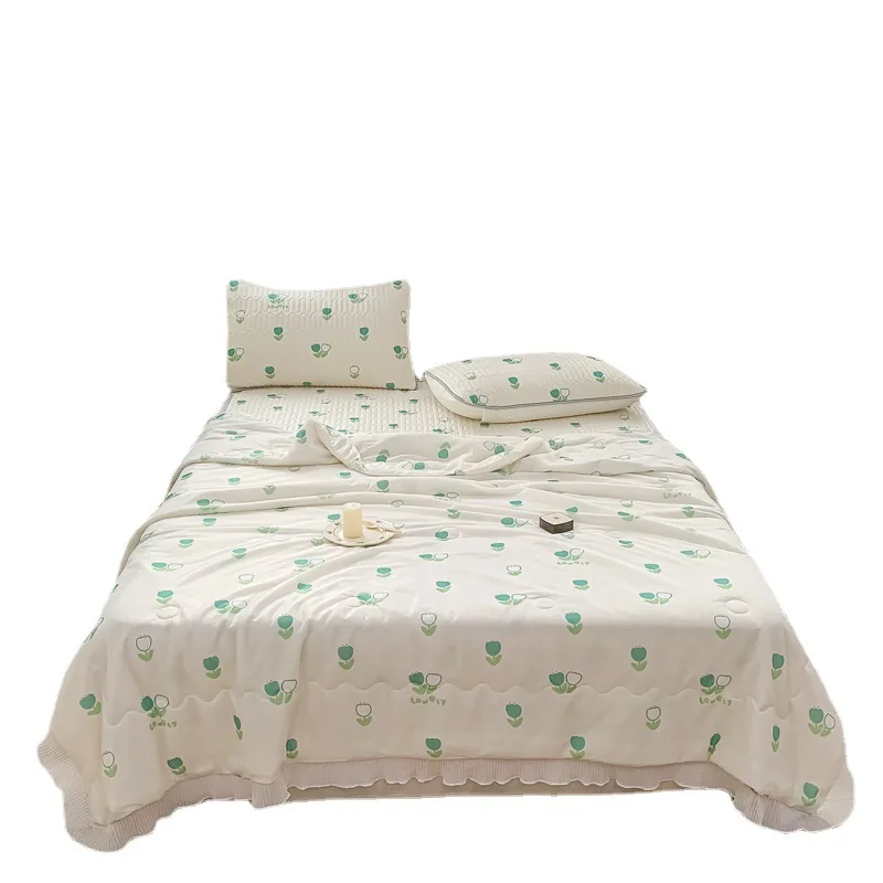 Latex Ice Silk Mat Four-piece Baby and Child Washable Two-piece Dormitory Single and Double Air-conditioning Soft Mat Home