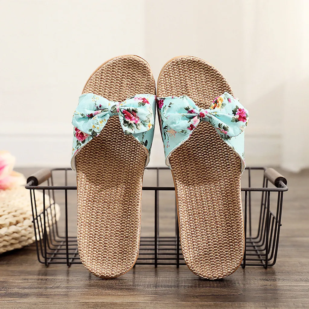 New Summer Ladies Slippers Outdoor Beach Sandals Bohemian Ethnic Style Handmade Espadrilles Platform Slippers Flip Flops Women