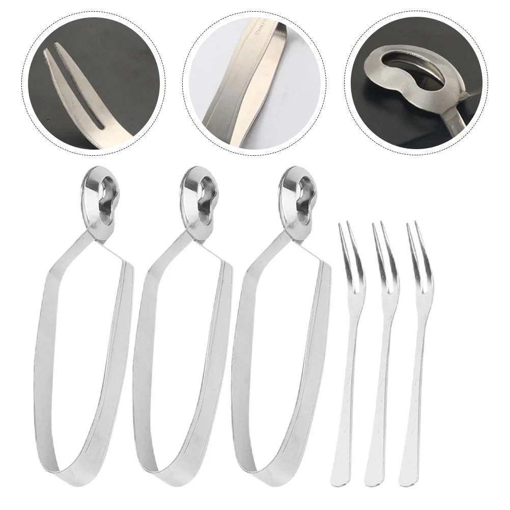 

Snail Tong Forks Snail Plier Stainless Steel Snail Clamp Kitchen Food Tong Seafood Escargot Clip Fork Set