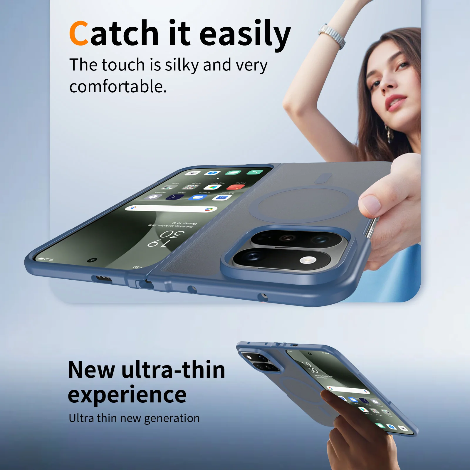 Sleek Magnetic Skin-Feel Phone Case - Shockproof & Comfortable Grip - Slim Fit Cover for Enhanced Protection