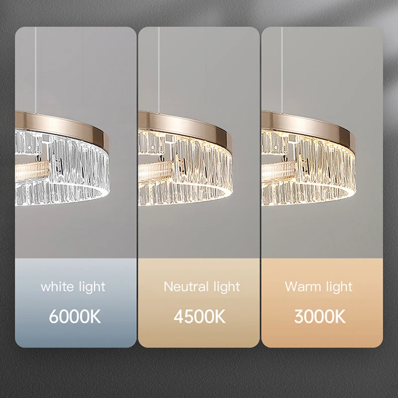 Modern Led Chandelier for Living Room Bedroom Dining Room Round Ring Design Pendant Light