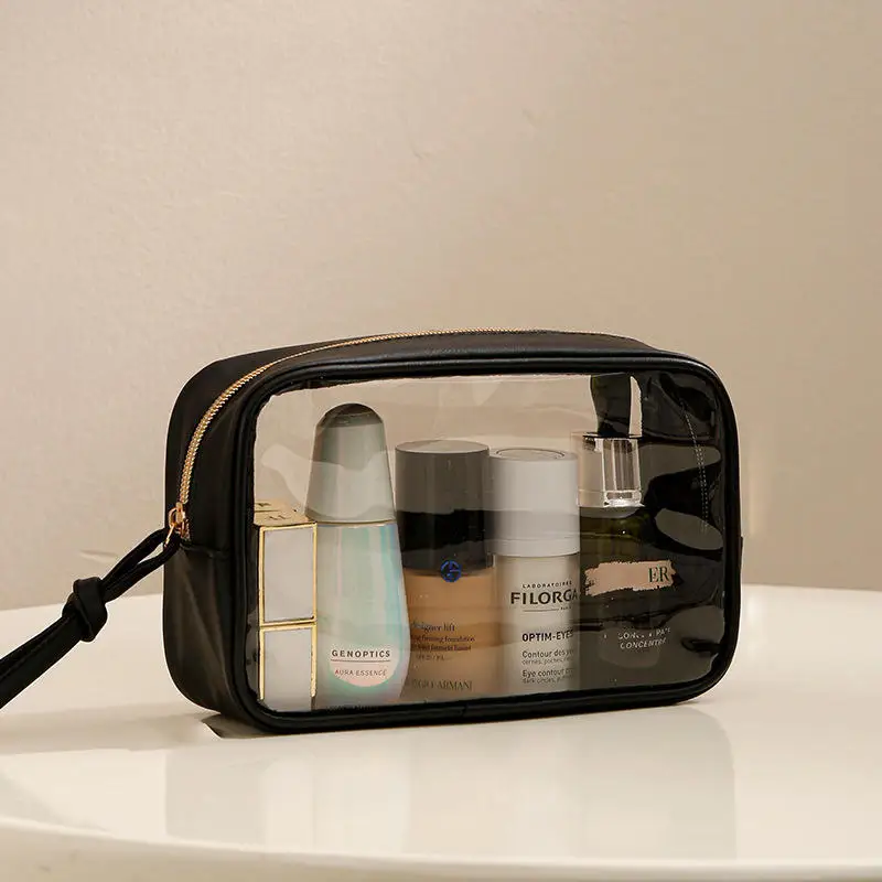 Tragbare Make-up-Tasche, große Kapazität, Make-up-Pinsel, Lippenstift, Puder, Reise, Kosmetik, Aufbewahrung, Kulturbeutel, wasserdicht, transparent – Detail 5