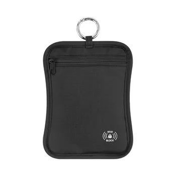 Portafoglio da Viaggio Antifurto alla Moda con Gancio di Bloccaggio, Impermeabile, con Protezione RFID, Scomparto Nascosto per Telefono e Portamonete