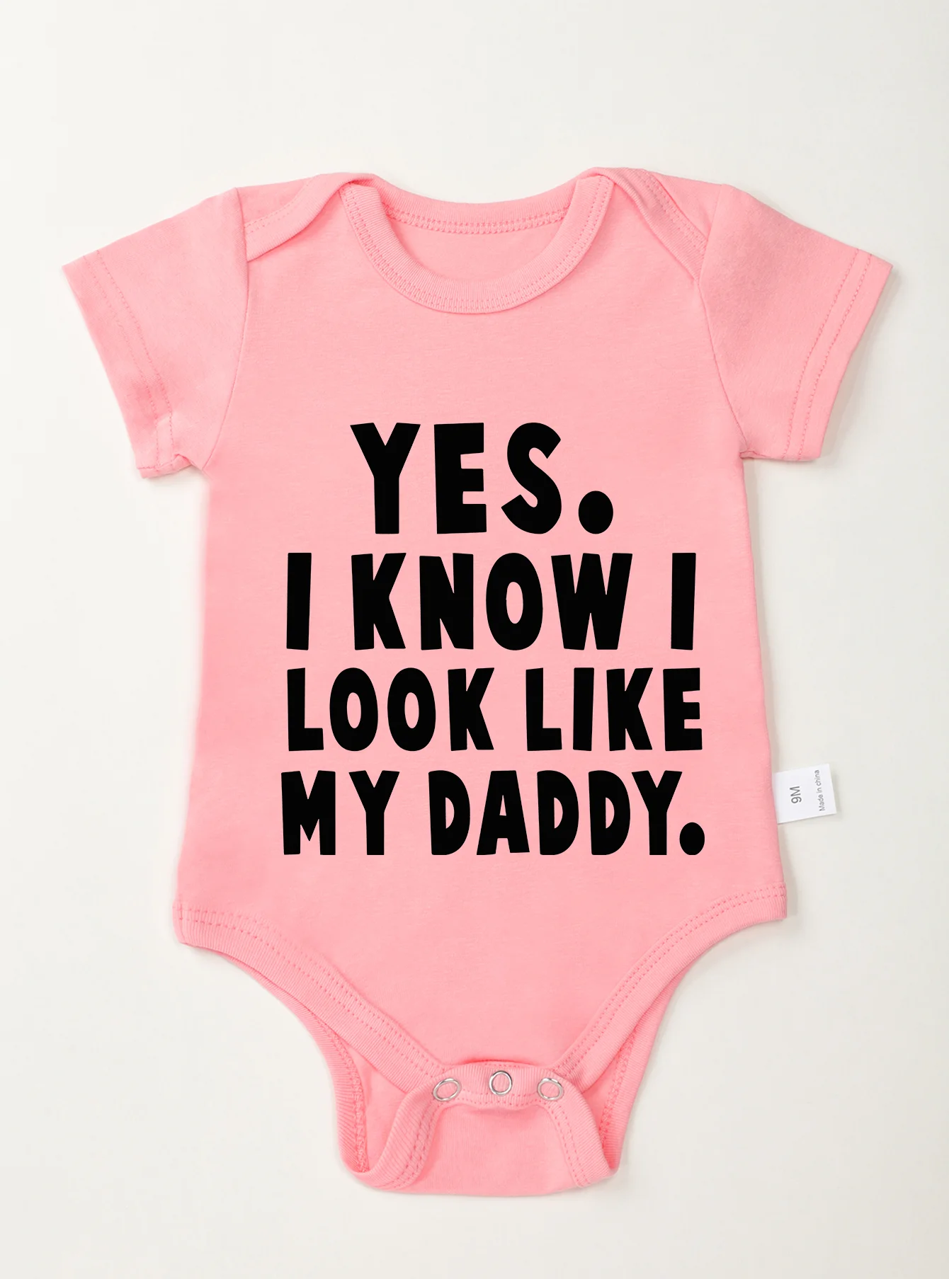 Short Sleeve Toddler Romper Infant Jumpsuit Newborn Baby Girl Boy Clothes Bodysuit Yes I Know Look Like My Daddy Print Onesie 4