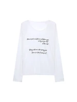 Laid-ba Sle Long Sve Loose Casual Thin Women's T-irt Summer Slimming Versatile Sun Protection Top oulder-baring Pr...