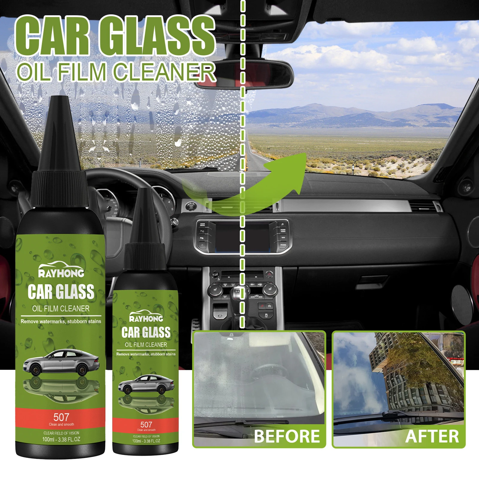 

Quick Decontamination Wide Applications Car Window Oil Film Remover Automotive Care