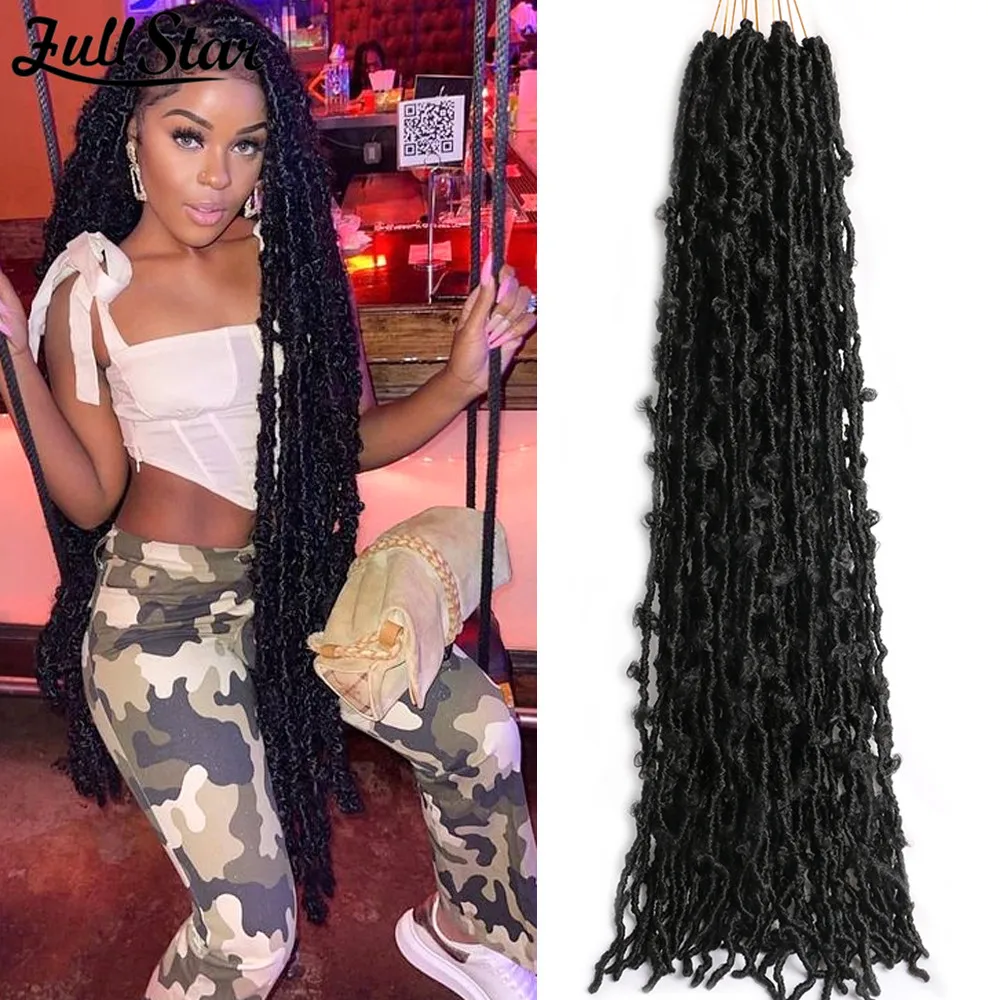 

36 Inch Butterfly Locs Crochet Hair Pre-twisted Butterfly Locs Crochet Braids Messy Distressed Long Soft Locs Crochet Hair Black