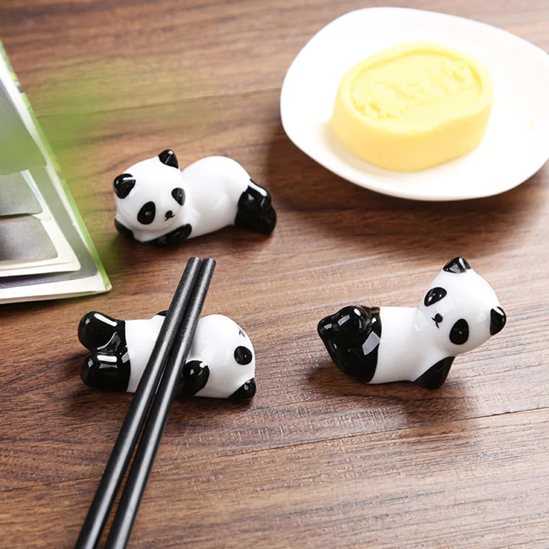 ceramic chopsticks holder 1PC Cute Cartoon Panda Ceramic Chopsticks Holder Chopstick Holder Stand Practical Fashion Chinese Kitchen Tableware Utensil