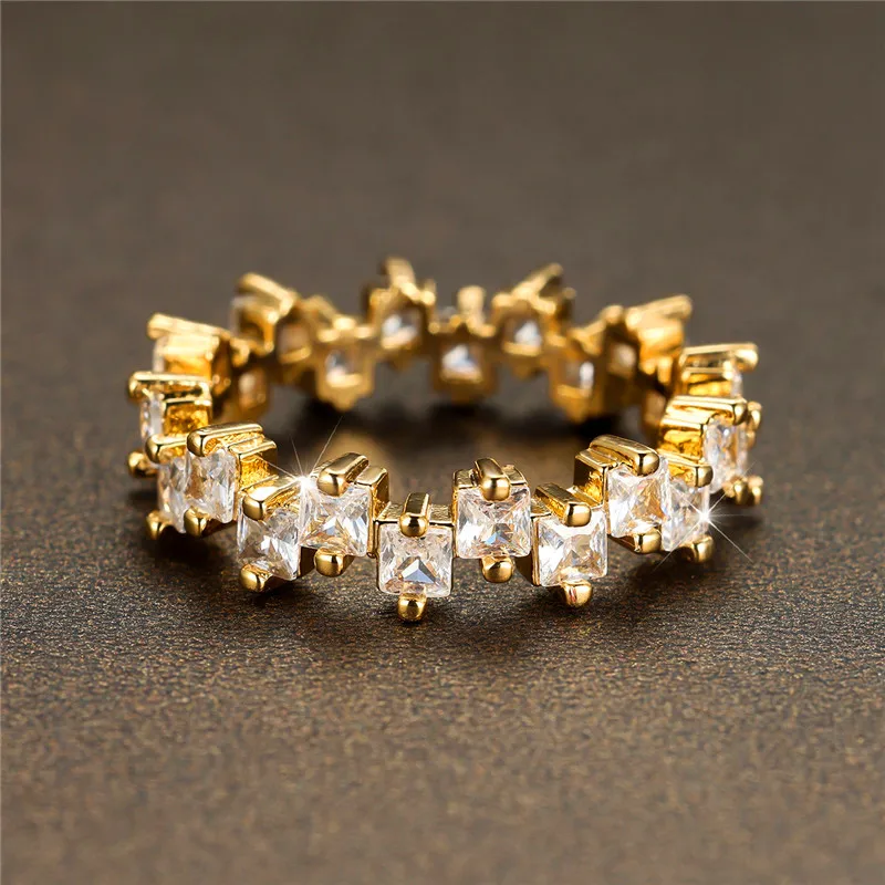 Elegant Light Purple Zircon Stone Ring in Gold Tone