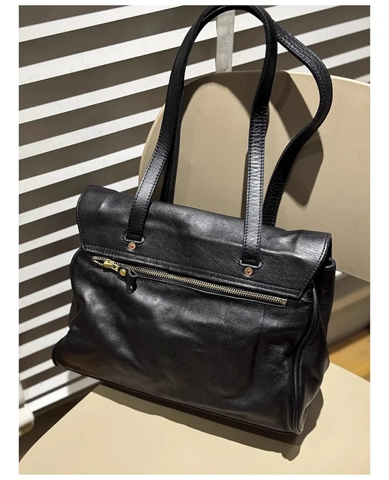 Pndme Vintage hochwertige Echt leder Damen Umhängetasche Designer hand gefertigte Luxus echte Rindsleder weibliche Einkaufstasche – Detail 30