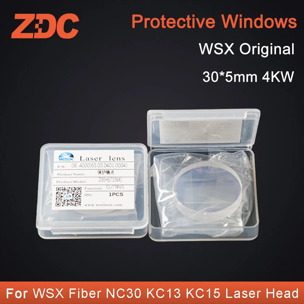 

ZDC WSX Original Protective Windows Fiber Laser Protection Lens 30*5mm 0-4000W 1064nm for WSX Fiber Laser Head NC30 KC13 KC15