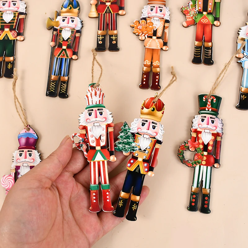Wooden Nutcracker Soldier Ornaments - 12Pcs Xmas Tree Decorations Christmas  New Year Gift 2024