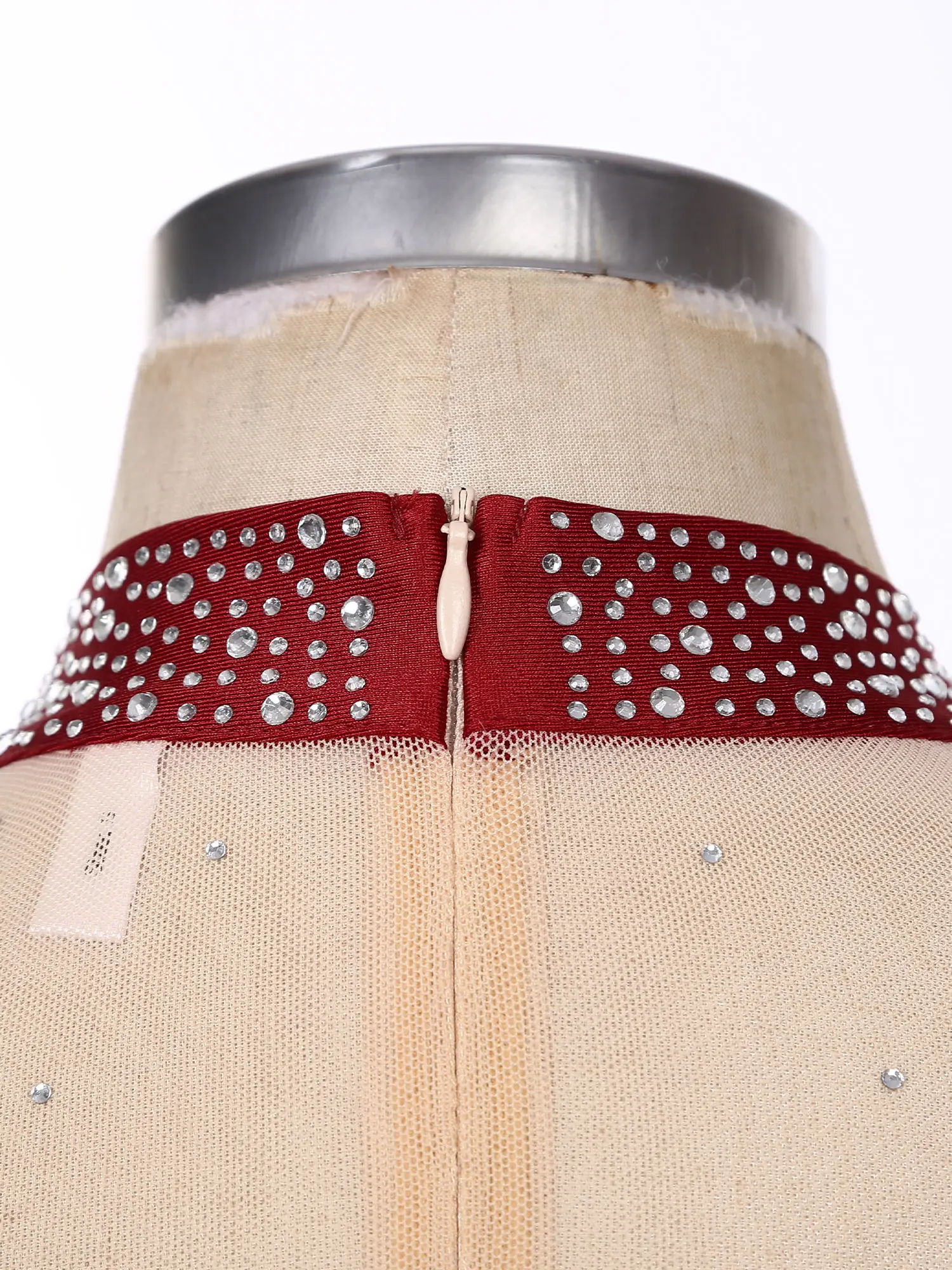 Frauen Ballett Gymnastik Trikot Eiskunstlauf Lyrical Latin Dance Kleid Ärmellose Strass Mesh Quaste Body Dancewear – Detail 29