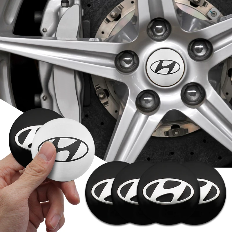 4pcs Car Wheel Center Hubcaps Emblem Stickers For Hyundai I10 I20 I30