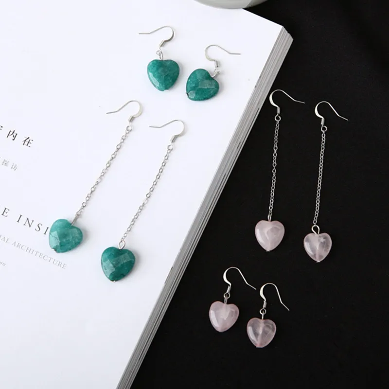 

New Korean Fashion Charm Pierced Earrings Sweet Marble Texture Heart Earrings Women Gifts Love Jewelry Wholesale