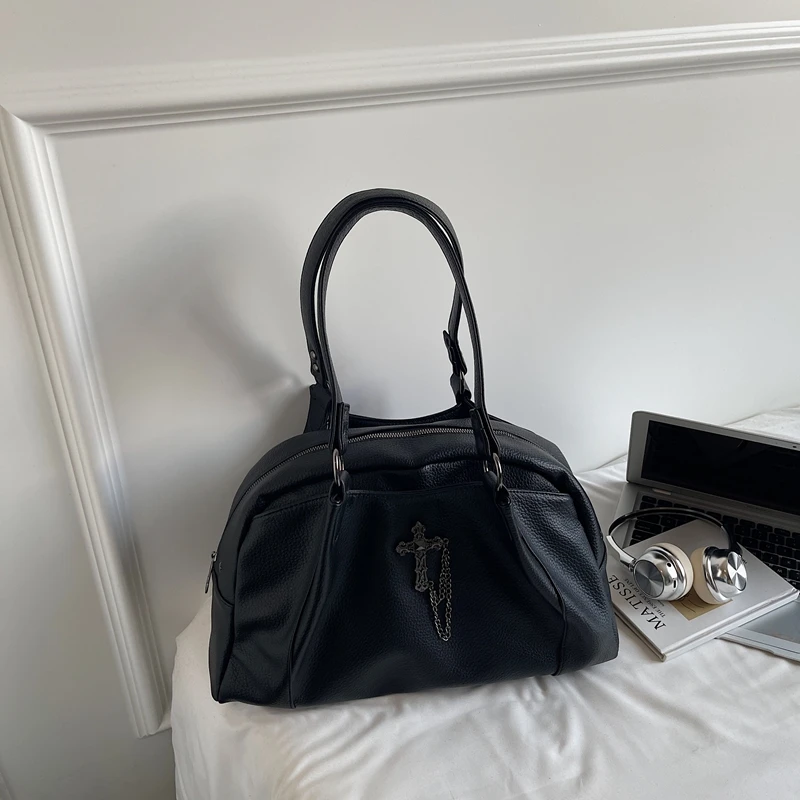 Women PU Cross Crossbody Satchel Large Capacity Tote Bag Handbag Purse for Daily School Travel